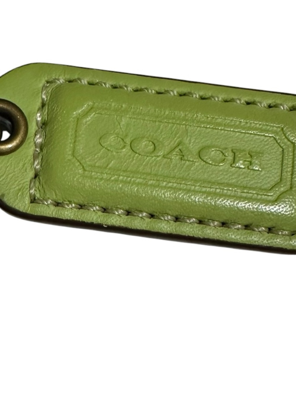 COACH Signature Canvas Crossbody Green Tan - Picture 7 of 15